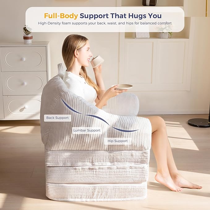 MAXYOYO Folding Sofa Bed with Backrest, Boneless Fold Out Couch Bed with Handle