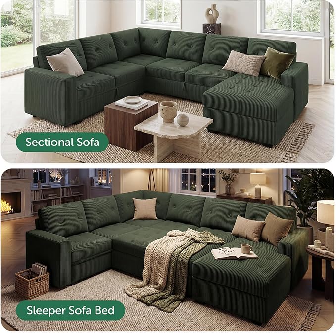HONBAY Sectional Sleeper Sofa Bed