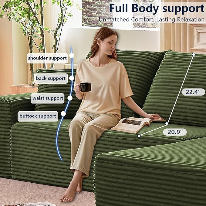 108" Modular Sectional Sofa, Sponge Sofa