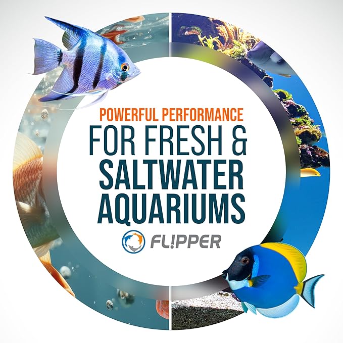 Flipper Edge 2-in-1 Scrubber Scraper Floating Magnetic Fish Tank Aquarium Cleaner with Dual Blades - Efficient Glass & Acrylic Aquarium Cleaning Tools (Standard)