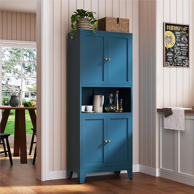 YAUWOH 69" Tall Metal Pantry Cabinet