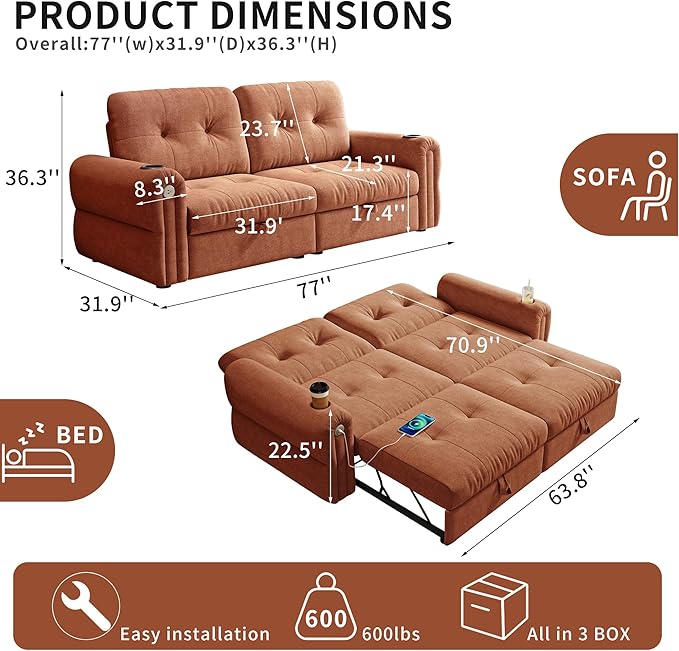 Convertible Couches, Queen Size Pull Out Sofa Bed
