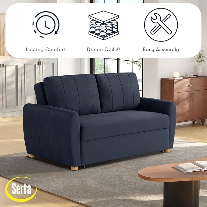 Serta® Galway 66.5" Full-Size Convertible Pop-up Sofa, Dream Coil® Comfort