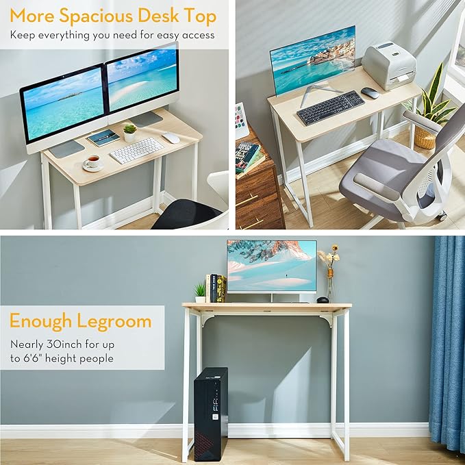 WOHOMO Folding Desk, Small Foldable Desk 39.4"