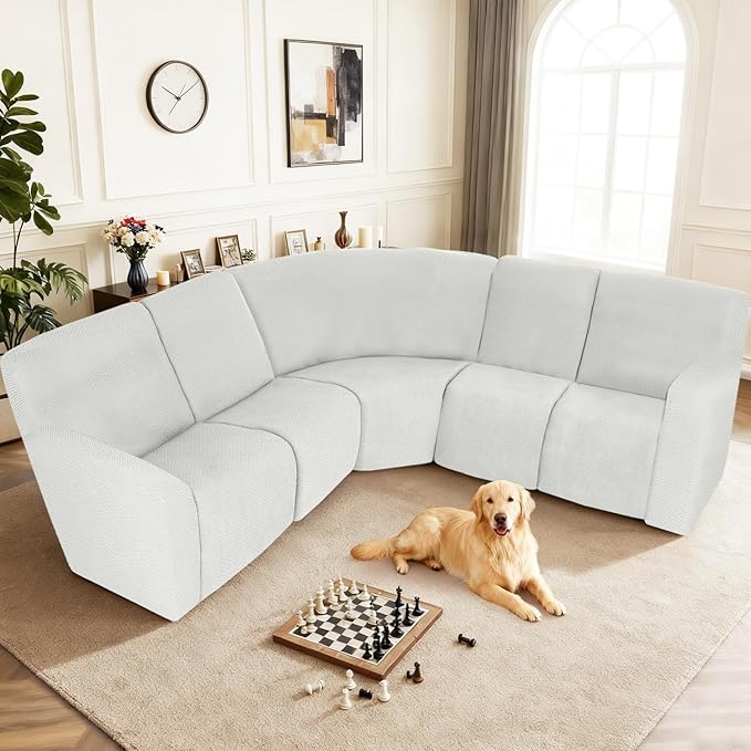 ALIECOM 100% Waterproof Recliner Sectional Couch Covers L Shape Stretch Corner