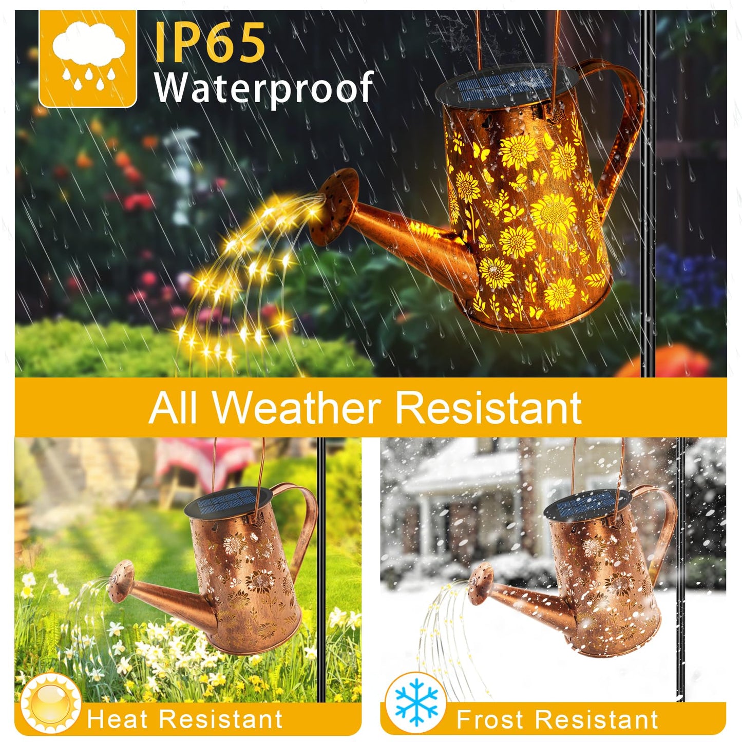 Vcdsoy Solar Watering Can Lights, Sunflower Mother's Day Gifts for Women Mom Grandma Birthday, Large Hanging Solar Lantern Waterproof Outdoor Garden Decorations for Yard Porch Landscape Patio Pathway