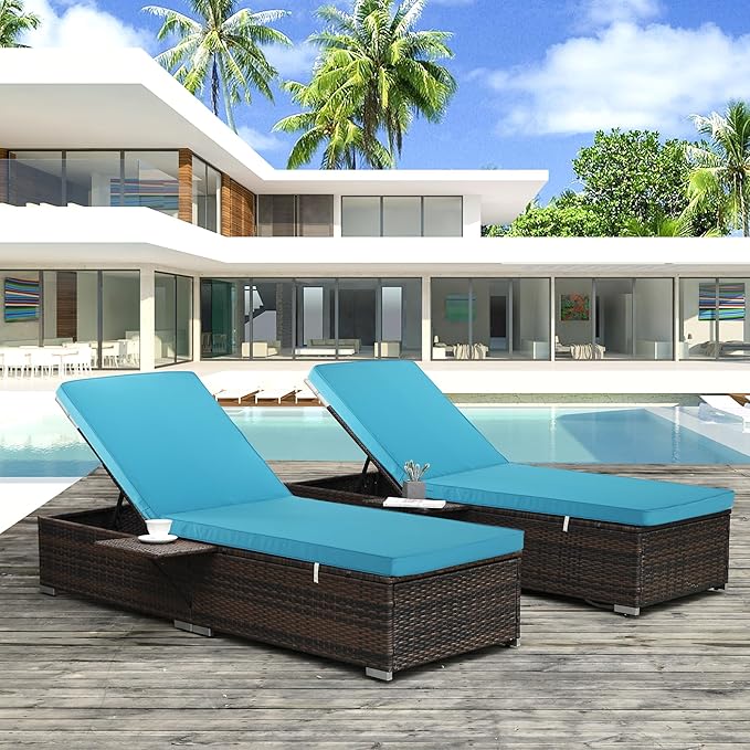 Chaise Lounge Cushion for Outdoor Furniture, Waterproof Fade and Tear Resistant