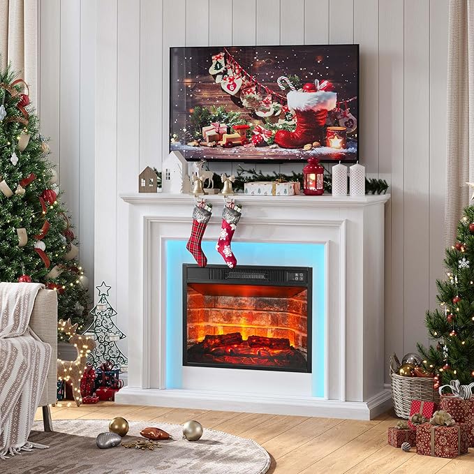 44" LED Lights Electric Fireplace