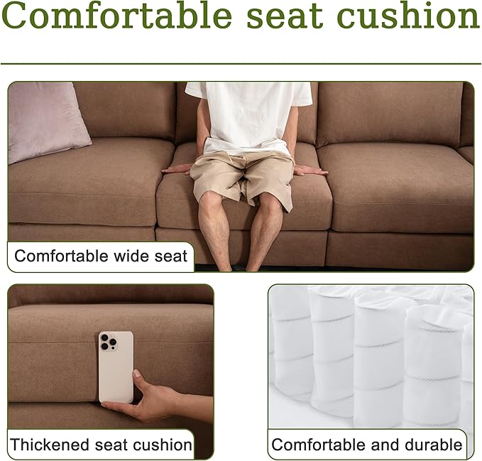 122.8" Large Sectional Couches for Living Room, 6 Seater L Shaped Modular