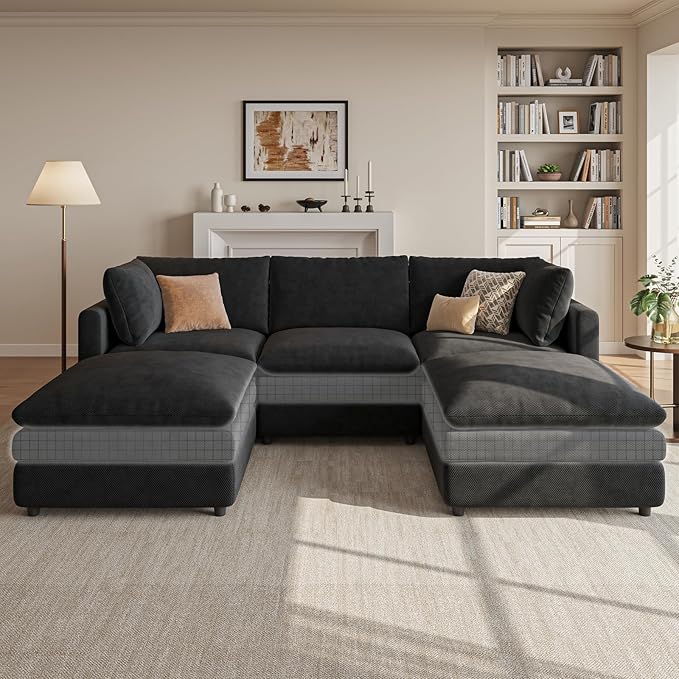 97" Cloud Couches for Living Room, 29.1" Deep Seat Modular Sectional Sofa