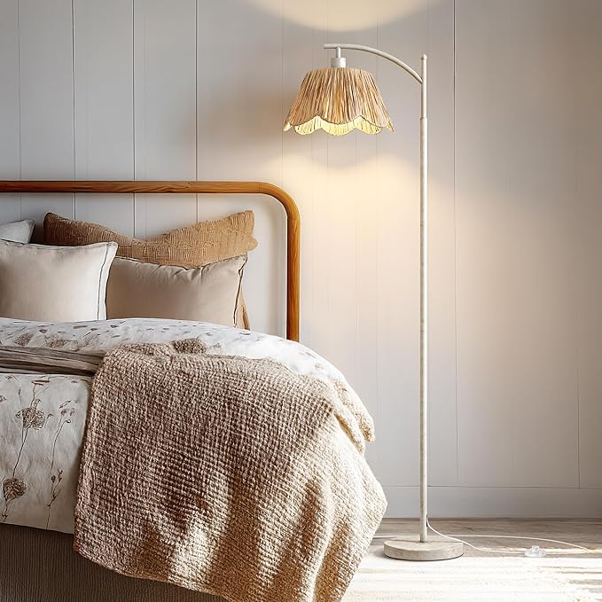 Oneach Farmhouse Floor Lamps for Living Room, Boho Floor Lamp for Bedroom