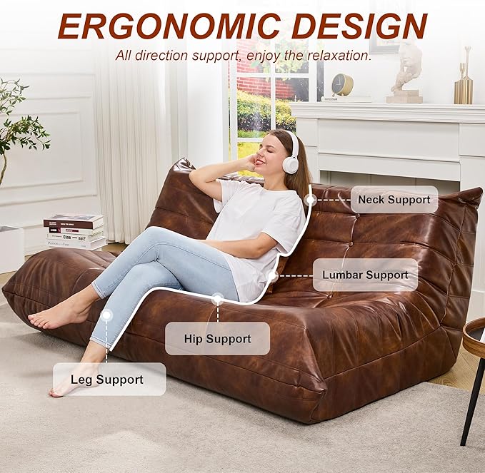 Hobestluk Bean Bag Chair Giant Bean Bag Sofa 3 Seater Bean Bag Chairs