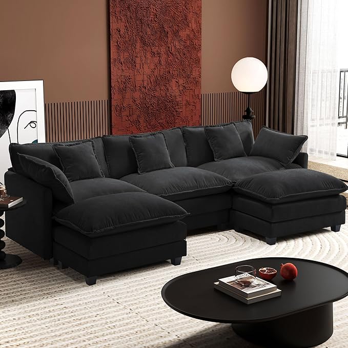 Ihanherry U-Shaped Modern Sofa 111.4" Modular Sectional Cloud Couch
