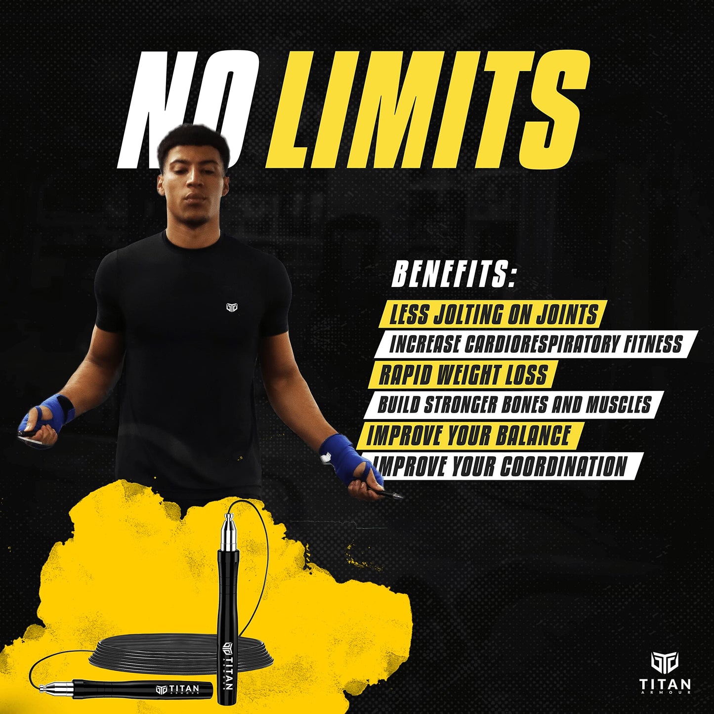 Titan Armour® Speed Rope - Professional Self-Locking & Adjustable, Adult Speed Jump Rope | 2 x Steel Ropes, Cable Protector & Travel Case | Jump Rope Crossfit, Boxing, Fitness MMA for Men & Women