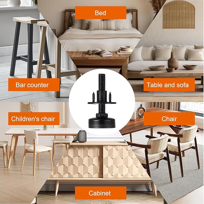 MAQUITA 12 Pack Furniture Leveling Feet Heavy Duty, Adjustable Furniture Feet
