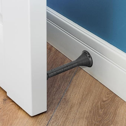 Ravinte Door Stoppers, 48 Pack Black Spring Door Stops with Rubber Bumper, Door Stoppers for Bottom of Door