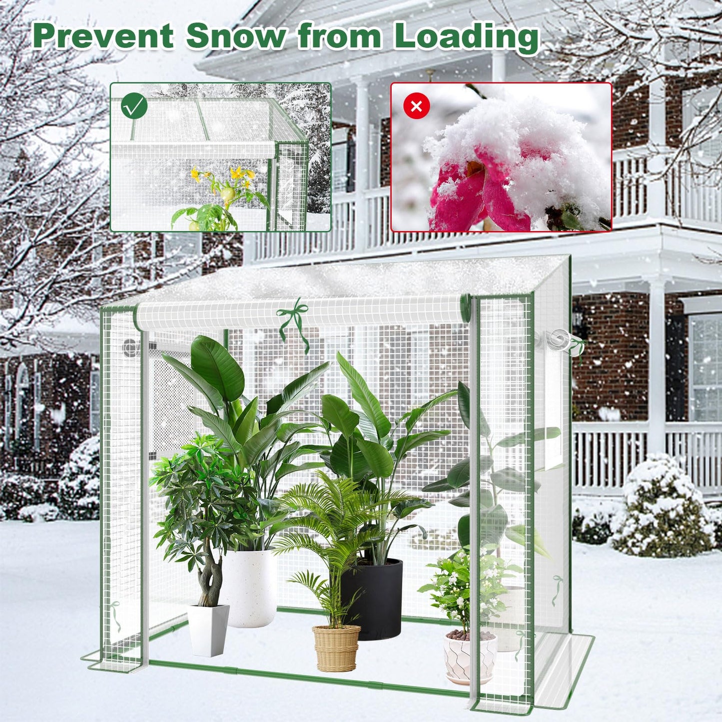 Mini Greenhouse, 47.2”(L) x31.5”(W) x47.2”(H) Greenhouses for Outdoors and Indoor, Durable Green House Kit with Window, Thicken PE Cover, Clear Mini Portable Garden Plant Green House