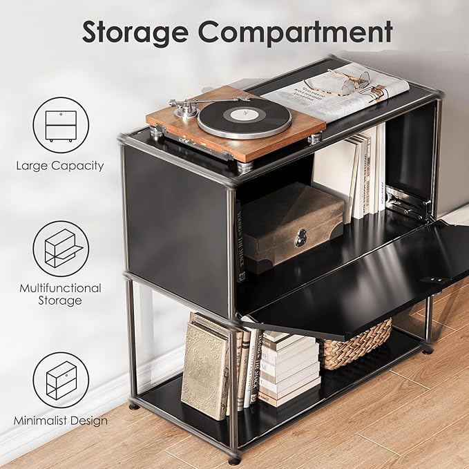 Modern Storage Cabinet Black D Versatile Free-Standing Organizer
