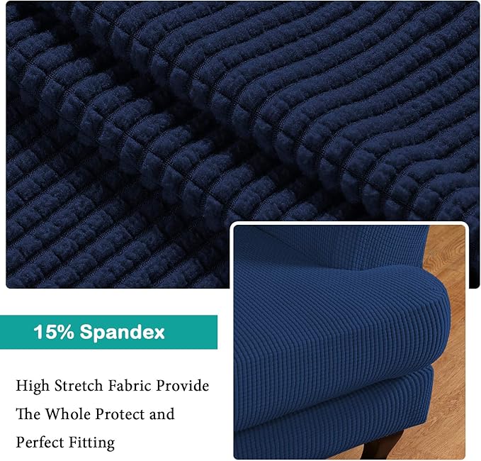 Turquoize Wingback Chair Covers 2 Piece Wing Chair Slipcover Stretch Slipcovers