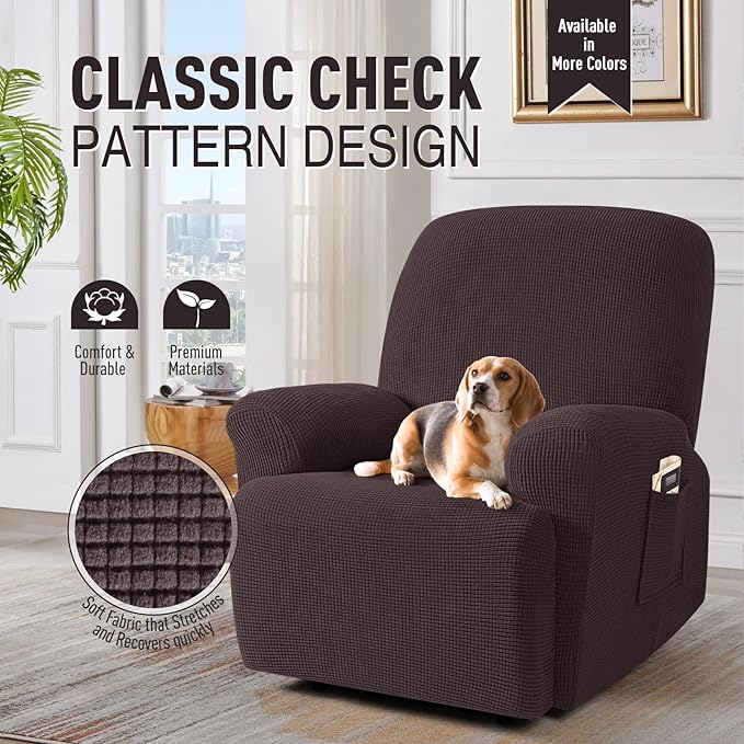 TAOCOCO Oversized Recliner Chair Covers, 1 Seater Streach Recliner Covers Soft