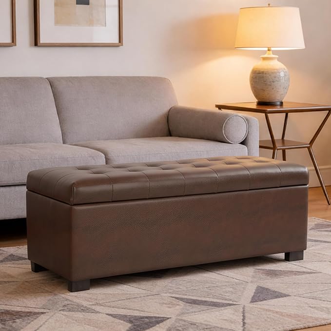 HomePop Large Tufted Storage Bench
