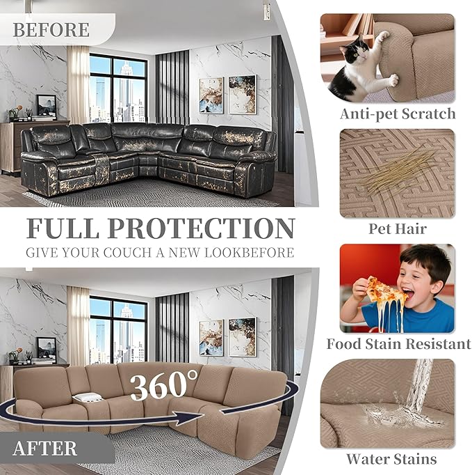 100% Waterproof Sectional Recliner Couch Covers