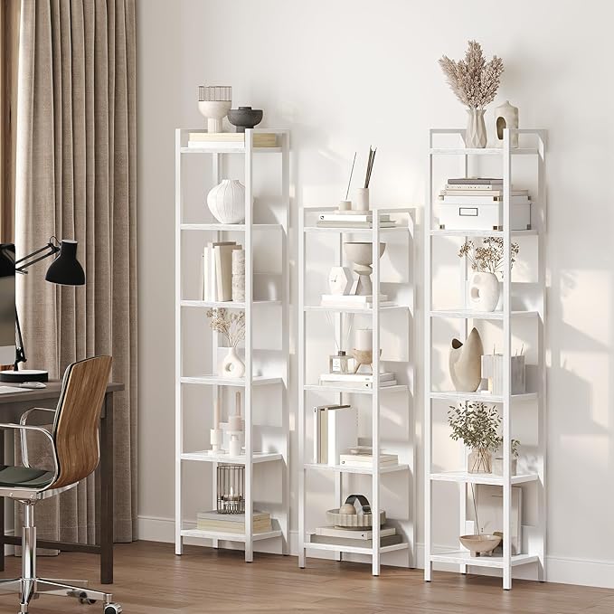 MAHANCRIS Bookshelf, 6-Tier Bookcase, Standing Book Shelf