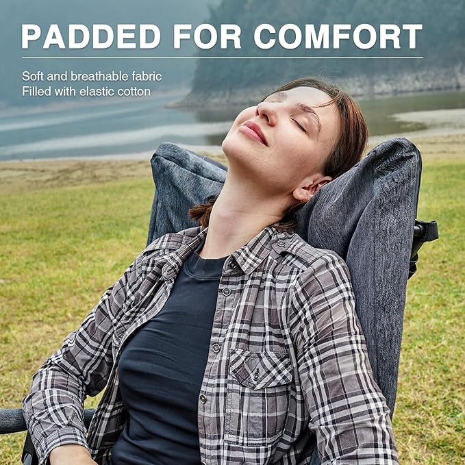 EVER ADVANCED Oversized Folding Rocking Camping Chair, Padded Portable Rocker