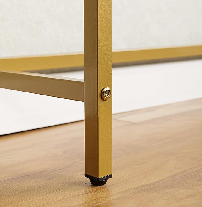 loglus Small Console Table for Entryway, Faux Marble MDF Sofa Table