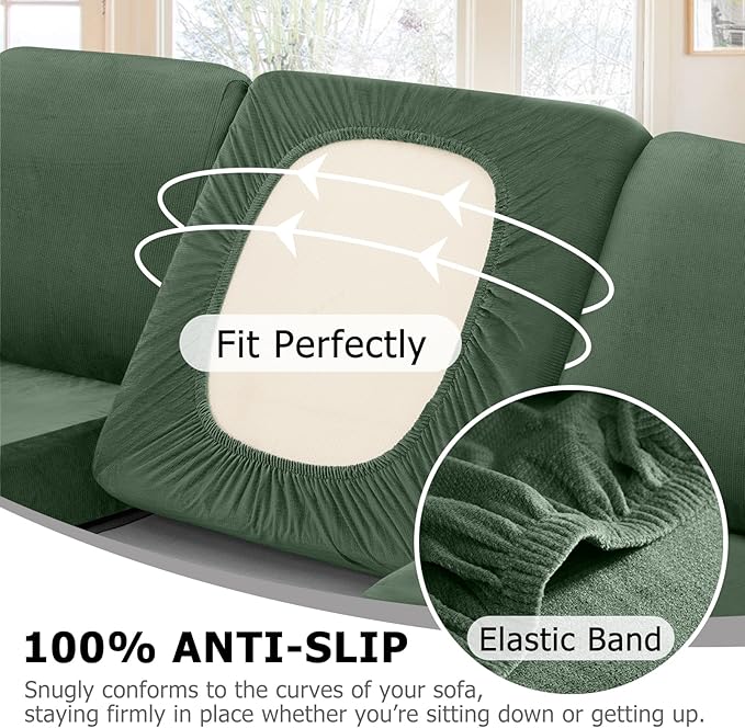 Arfntevss Velvet Sectional Couch Covers L Shape Couch Cushion Cover Slipcovers