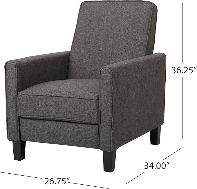 Christopher Knight Home Emmie Fabric Recliner, Dark Brown