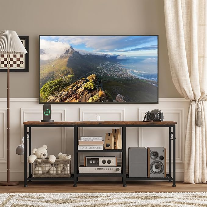 YGEOMER Entertainment Center for TVs Up to 55 Inch, TV Stand