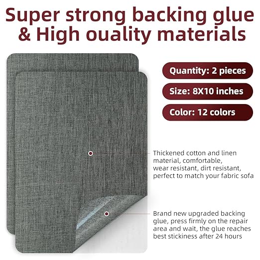 Self-Adhesive Fabric Repair Patches, Large Size 8X11 inch Linen Furniture