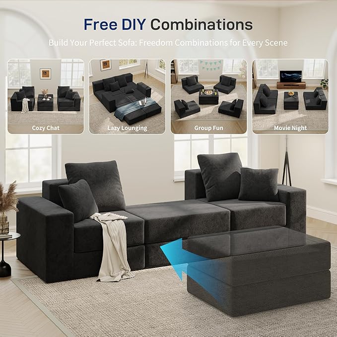 Cloud Modular Sectional Sofa, Comfy Boneless Couch