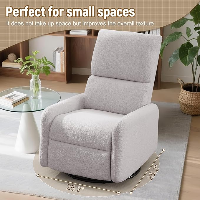 Korser 360° Rocking Chair, Nursery Rocker Chair