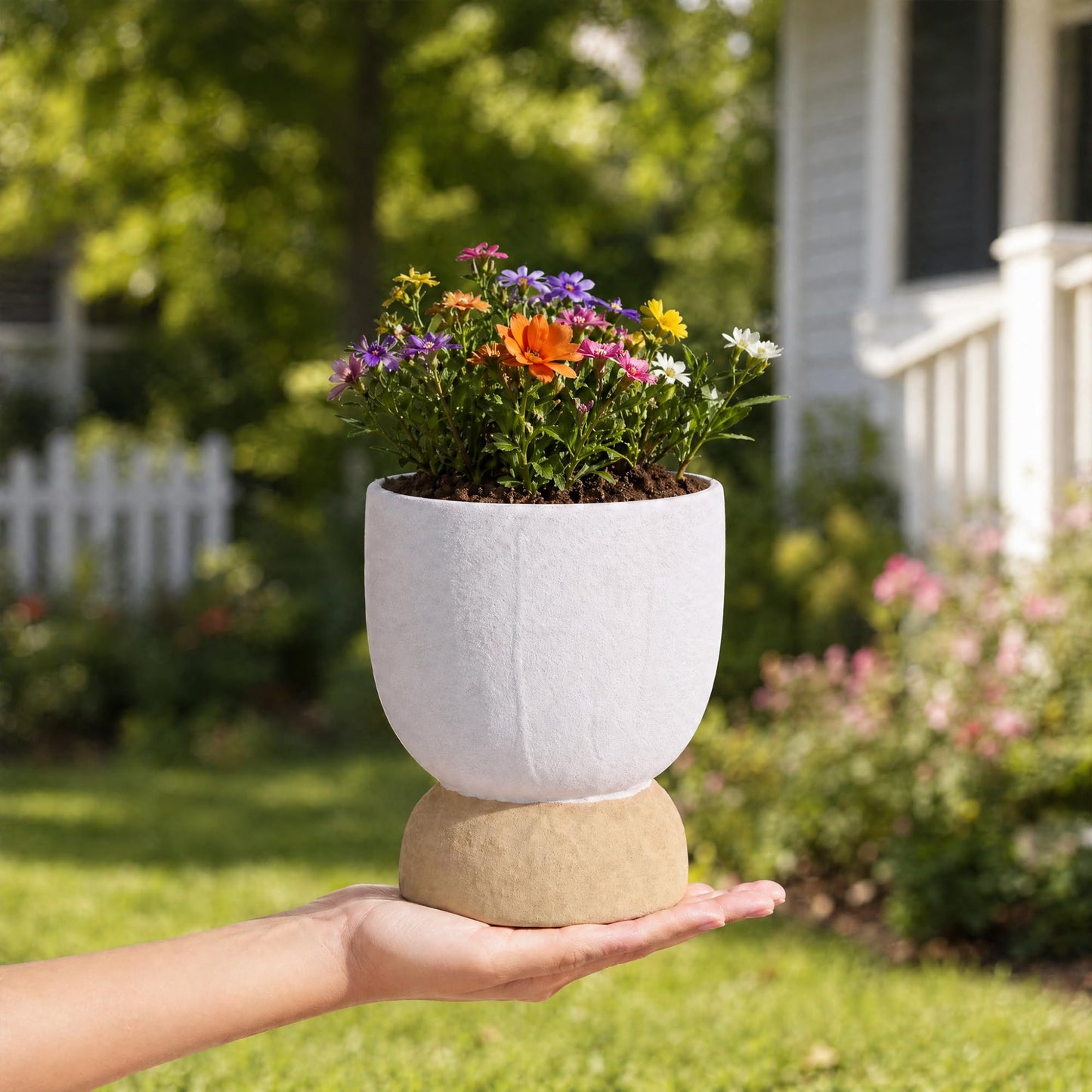DREAMLOOM Terracotta Planter for Plant Flowers, 6.4Inch Terracotta Pots for Succulents, Bonsai, Fairy Gardens, Herbs, Terra Cotta Color(Two-Tone)