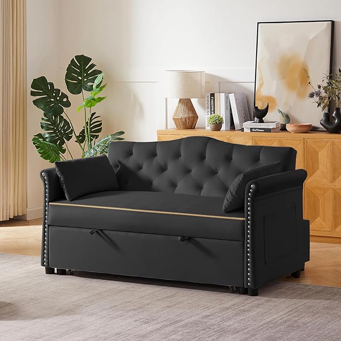 Auvsoce 57'' Convertible Sleeper Sofa Bed