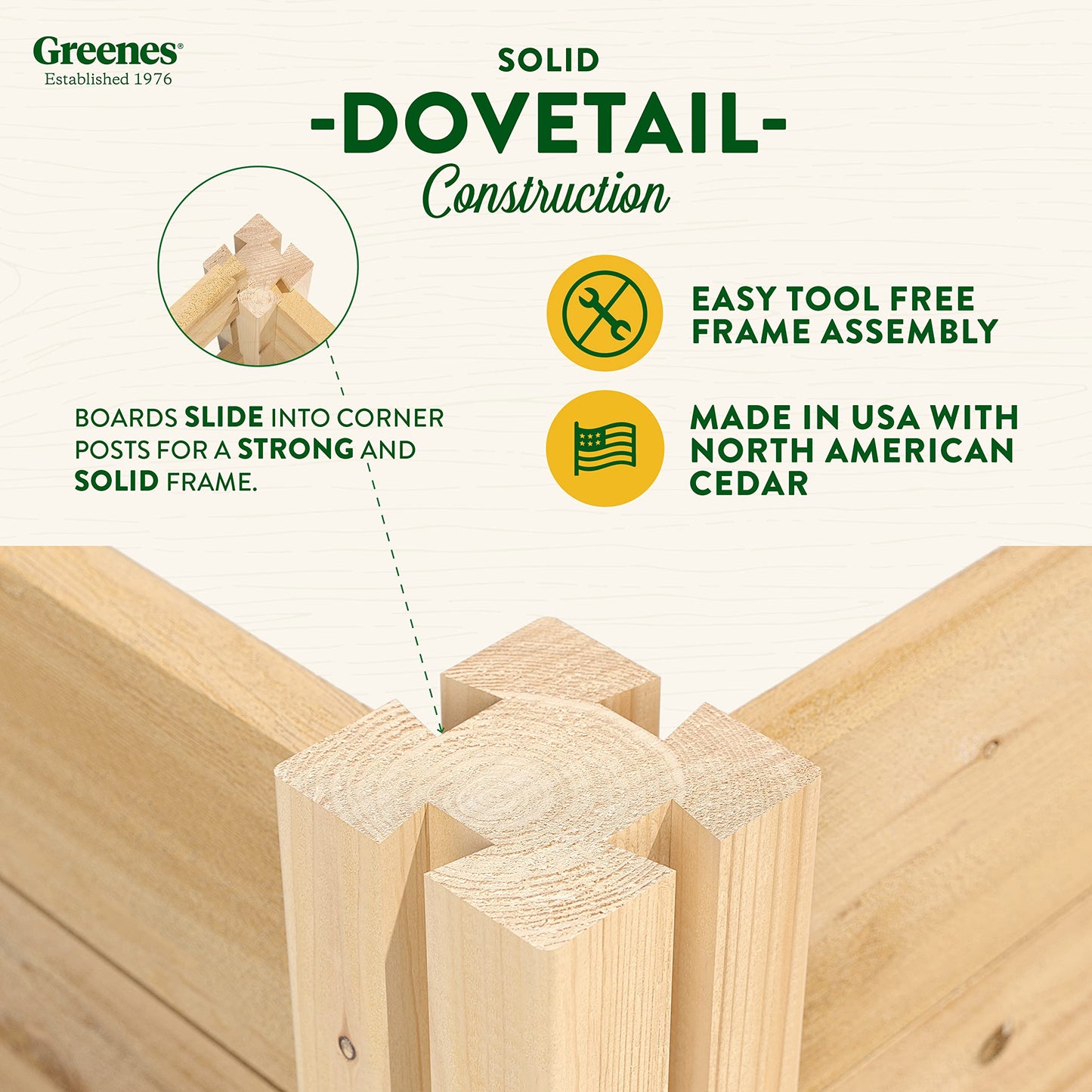Greenes Fence Premium Cedar Raised Garden Bed, 4' x 8' x 10.5" (3/4" Thick) - Made in USA with North American Cedar