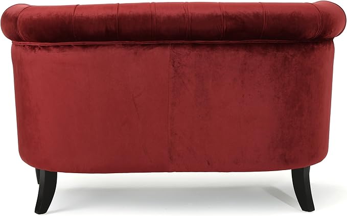 GDFStudio Melaina Tufted Chesterfield Velvet Loveseat