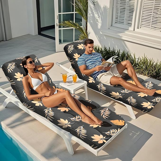EverPine Outdoor Chaise Lounge Chair Cushion 74.4 x 22.8 x 4.7 Inch, Patio