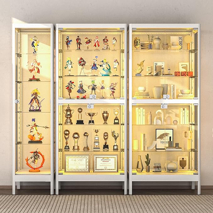 5-Tier Glass Display Cabinet