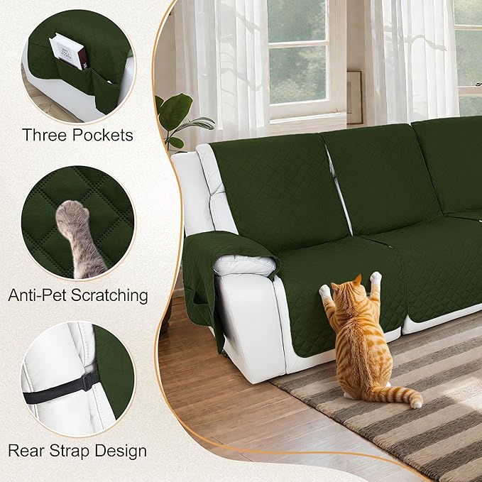 HDCAXKJ 100% Waterproof Reclining Sectional Couch Covers L Shape Recliner Sofa