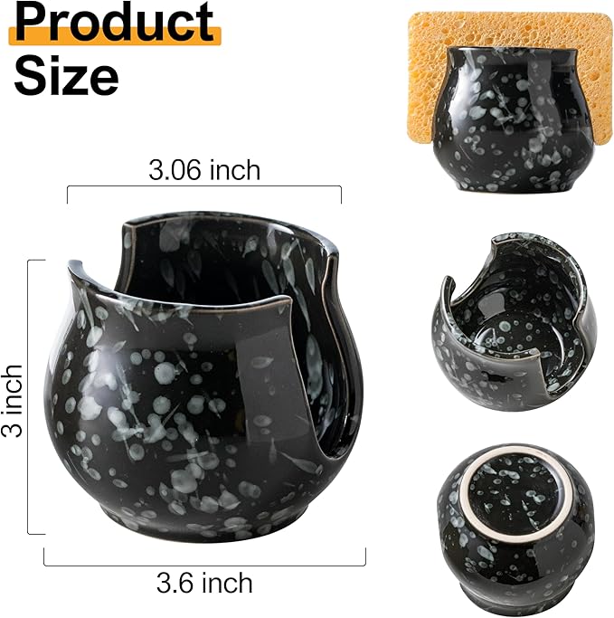 Kitchen Sponge Holder, Ceramic Dish Sponge Holder Kithen Sink Organizer