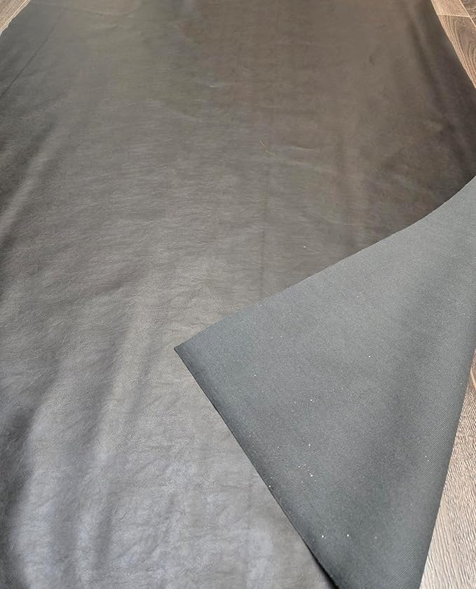 NAT Leathers | Black Soft Faux Vegan Leather PU | 3 Yard Cut by the Yard |