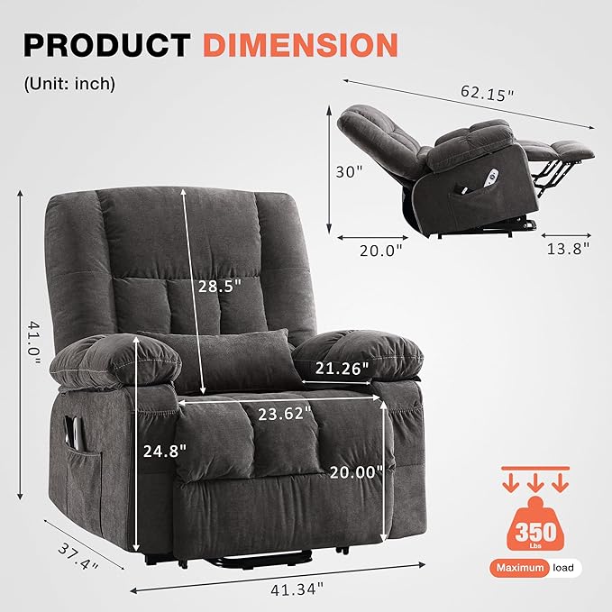 MAHOMICO Power Lift Recliner Chair