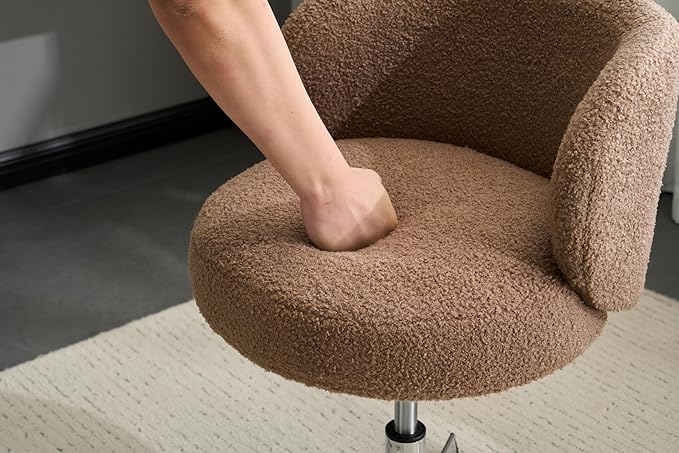 VINGLI Cute Small Swivel Desk Chair Comfy no Wheels, Ergonomic Low-Back Lumbar