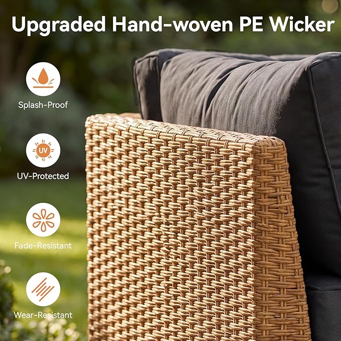 Aoxun 8-Piece Patio Furniture Set, Wicker Outdoor Furniture