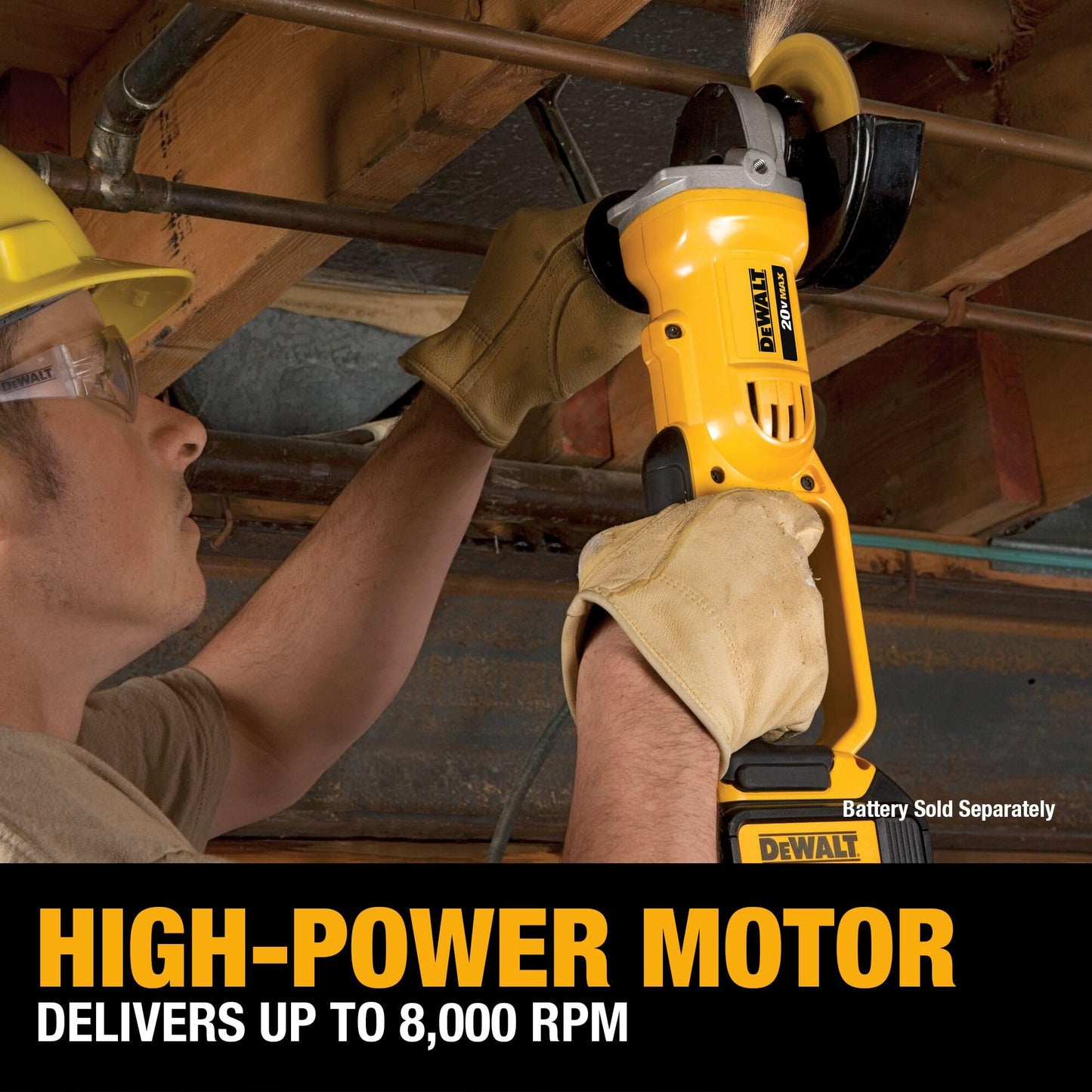 DEWALT 20V MAX 4-1/2 Inch Cordless Angle Grinder, Bare Tool Only (DCG412B)