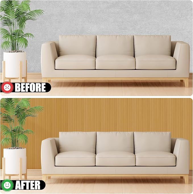 2 Pack Bamboo Wall Panel for Interior Wall Decor, Renewable Pole Wrap