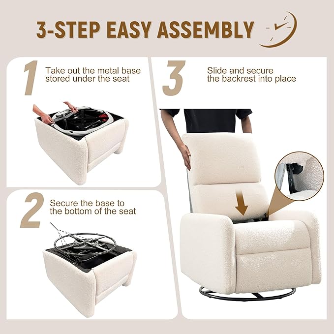 Korser 360° Rocking Chair, Nursery Rocker Chair